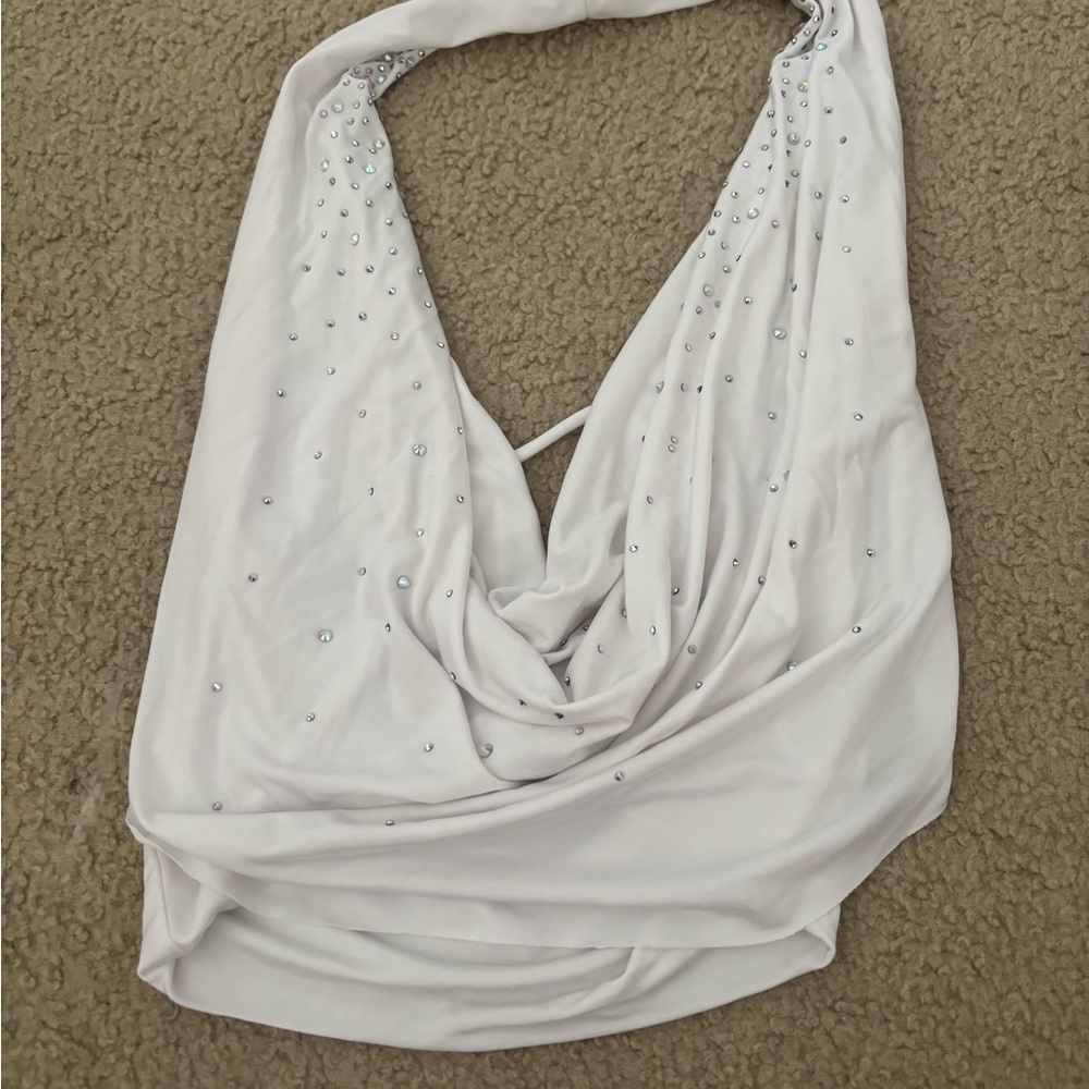 Windsor White Rhinestone Embellished Tank Top
